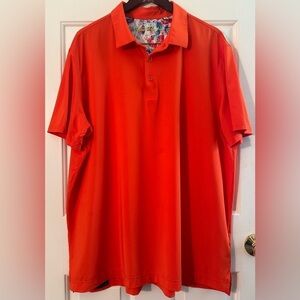 ROBERT GRAHAM 2XL Orange Performance Golf Polo Short Sleeve Skull and Cross Club